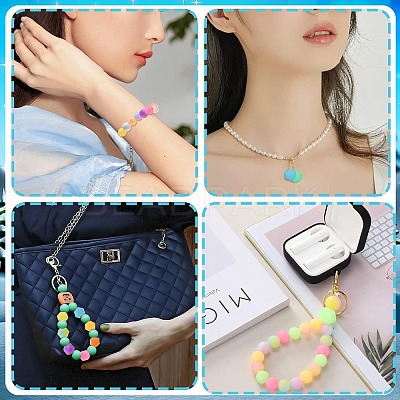 Luminous 56pcs 28 Color Round Food Grade Silicone Beads SIL-CJ0001-31-1