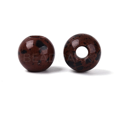 Natural Mahogany Obsidian European Beads G-Q602-09C-04-1