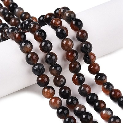 Dyed Natural White Jade Beads Strands G-T138-8mm-210-14-1
