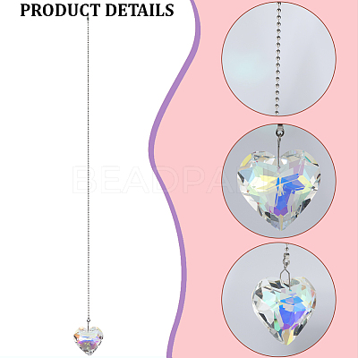 Glass Ceiling Fan Pull Chain Extenders HJEW-WH20021-03P-04-1