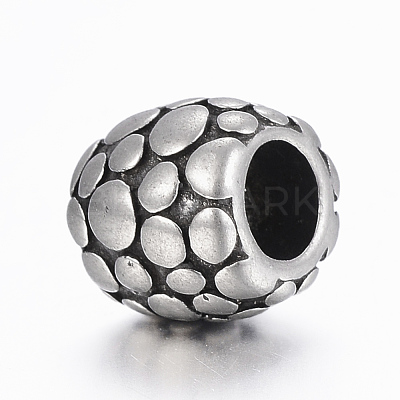 316 Surgical Stainless Steel European Beads STAS-G153-43AS-1