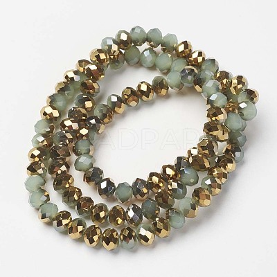 Electroplate Glass Beads Strands X-EGLA-A034-J8mm-O02-1