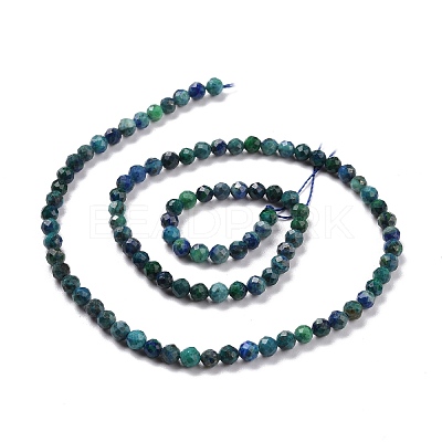 Natural Chrysocolla & Lapis Lazuli Beads Strands G-D463-08C-1
