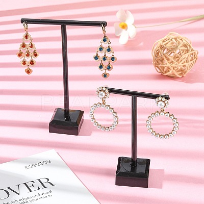 T Bar Organic Glass Earring Display Stand X-EDIS-G001-02-1