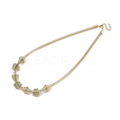 304 Stainless Steel Irregular Twisted Chain Spiral Bib Necklaces for Women NJEW-B127-01G-03-1