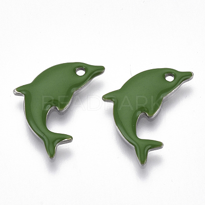 201 Stainless Steel Enamel Pendants X-STAS-N088-16-1