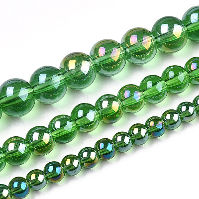 Electroplate Transparent Glass Beads Strands GLAA-T032-T8mm-AB07-1