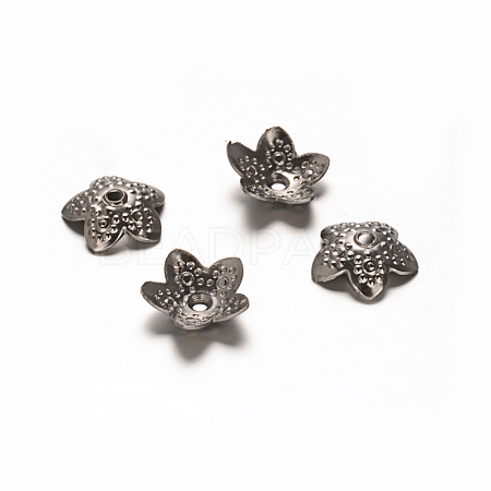 Tarnish Resistant 5-Petal 304 Stainless Steel Bead Caps STAS-D111-44-1