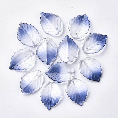 Two Tone Transparent Spray Painted Glass Pendants X-GLAA-S054-006D-01-1
