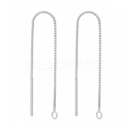 Anti-Tarnish Rhodium Plated 925 Sterling Silver Stud Earring Findings STER-E051-B-01P-1