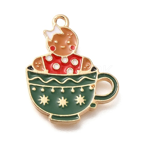 Christmas Theme Alloy Enamel Pendants ENAM-Q509-02KCG-16-1