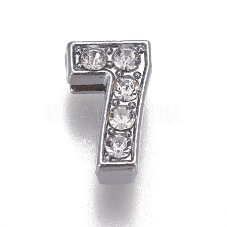 Alloy Rhinestone Slide Charms PALLOY-WH0065-28G-1