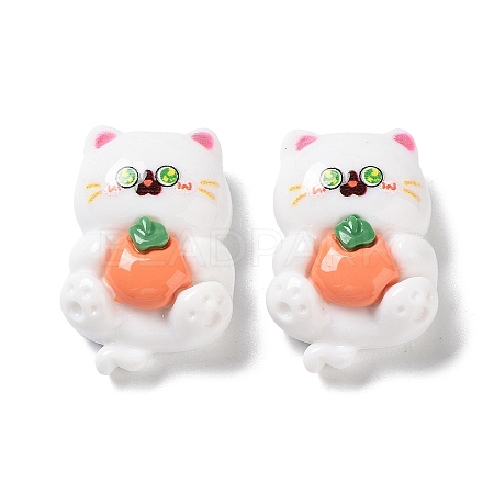 Cartoon White Cat Resin Decoden Cabochons CRES-R203-01B-1