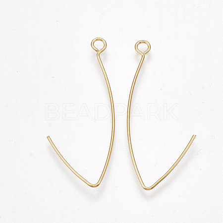 Brass Earring Hooks KK-T038-423G-1