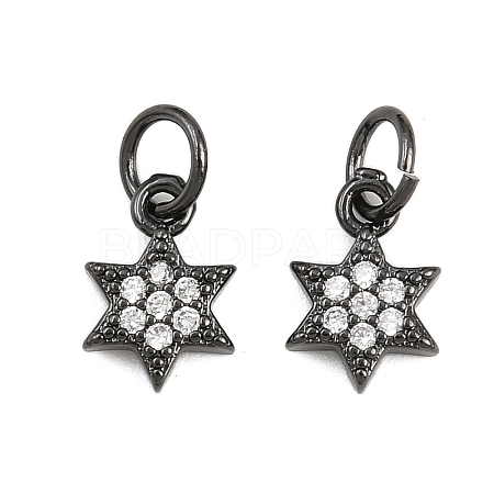 Brass Micro Pave Cubic Zirconia Pendants ZIRC-K070-41B-1