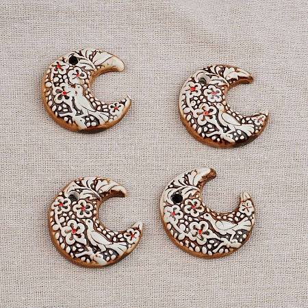 Handmade Porcelain Big Pendants PORC-Z003-01F-1