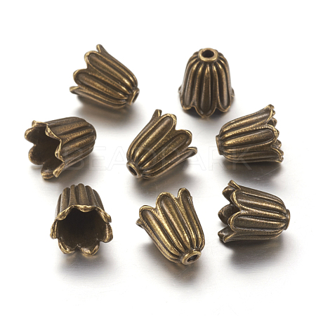 Tibetan Style Alloy Bead Caps X-TIBEB-00864-AB-NR-1