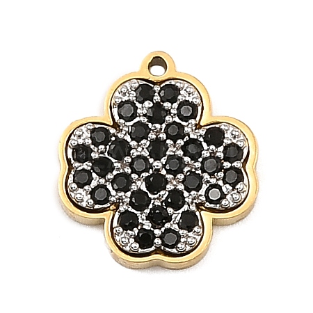 304 Stainless Steel Micro Pave Cubic Zirconia Charms LS-STAS-I356-04G-07-1
