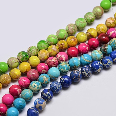 Natural Imperial Jasper Beads Strands G-I122-10mm-M-1