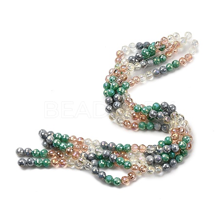 Electroplate Glass Beads Strands EGLA-D300-06-8mm-04-1