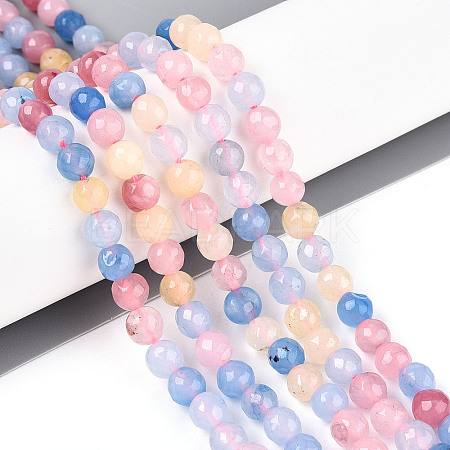 Dyed Natural White Jade Beads Strands G-T139-6mm-60-05-1