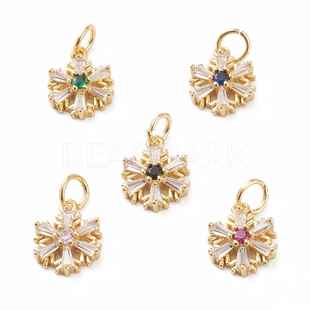 Brass Micro Pave Cubic Zirconia Pendants ZIRC-A015-A-1