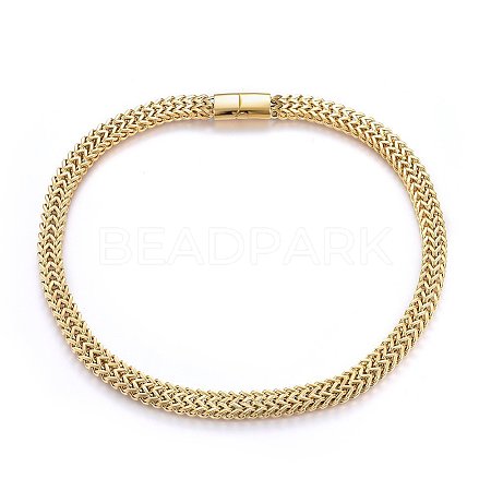 304 Stainless Steel Wheat Chain Necklaces NJEW-H493-14G-1