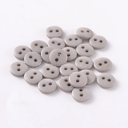 2-Hole Flat Round Resin Sewing Buttons for Costume Design BUTT-E119-18L-05-1
