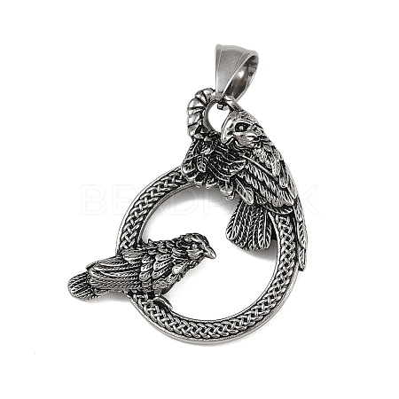 Hand Polished 304 Stainless Steel Pendants STAS-V012-03AS-1