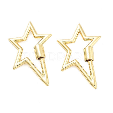 Rack Plating Brass Screw Clasps KK-NH0001-08G-1