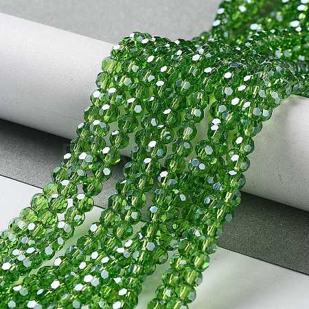 Electroplate Glass Bead Strands EGLA-R015-4mm-14-1