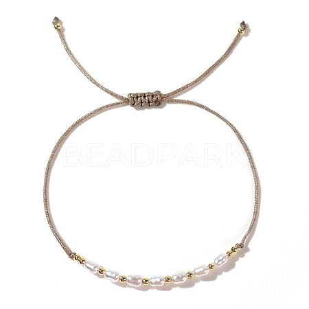 Mother's Day Brass & Plastic Imitation Pearl Beads Braided Bracelets SK3516-15-1