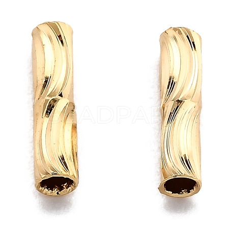 Corrugated Brass Tube Beads X-KK-H759-27A-G-1