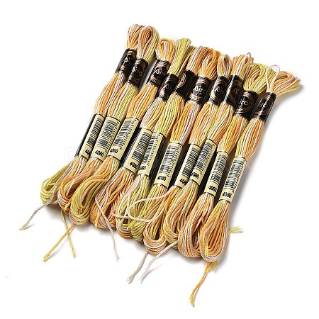 10 Skeins 6-Ply Polyester Embroidery Floss OCOR-K006-A18-1