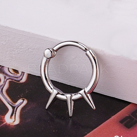 316L Stainless Steel Micro Pave Cubic Zirconia Hoop Nose Rings WG5D603-22-1