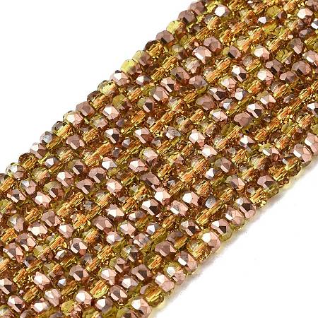 Electroplate Glass Beads Strands GLAA-Q105-03-06-1