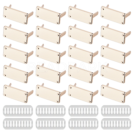 20Pcs Zinc Alloy Rectangle Bag Decorative Clasps PURS-FH0001-14KCG-1