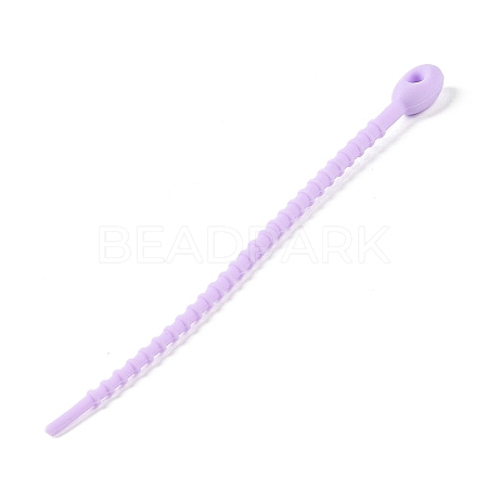 Oval Shape Silicone Cable Zip Ties AJEW-C034-03I-1