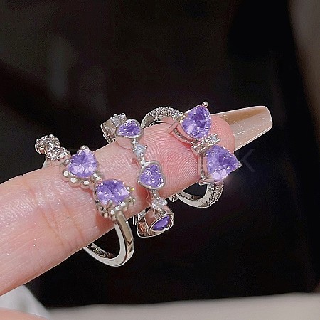 3Pcs Alloy with Rhinestone Cuff Rings FS-WGCB7EB-08-1