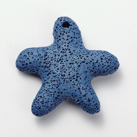 Synthetic Lava Rock Big Starfish/Sea Stars Pendants G-O025-05B-1