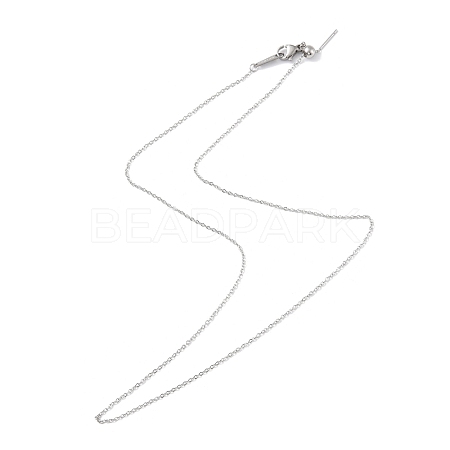 304 Stainless Steel Cable Chain Necklace for Men Women NJEW-M200-14P-1