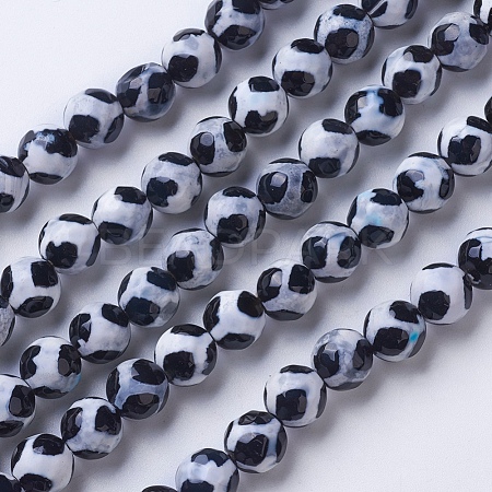 Tibetan Style dZi Beads G-G752-06-8mm-1