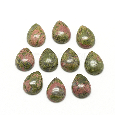 Natural Unakite Cabochons G-R417-10x14-36-1