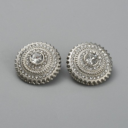 1-Hole Alloy Button DIY-WH0366-90P-1