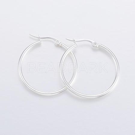304 Stainless Steel Hoop Earrings EJEW-H327-01D-1
