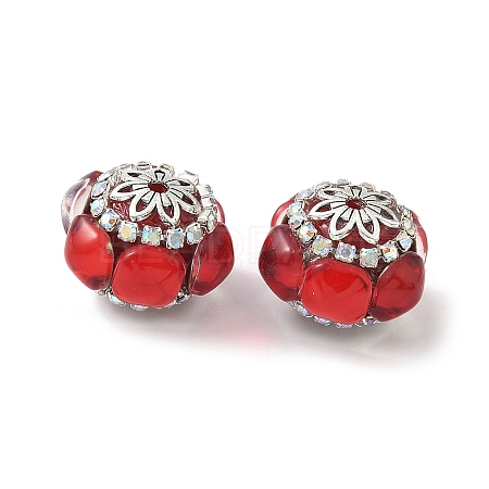 Acrylic Rhinestone Rondelle Beads CLAY-NH0003-02AS-02-1