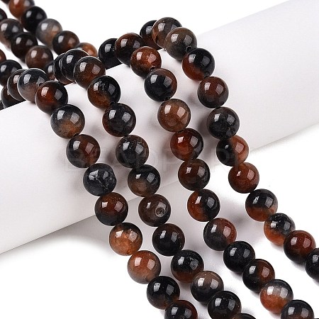Dyed Natural White Jade Beads Strands G-T138-8mm-210-14-1
