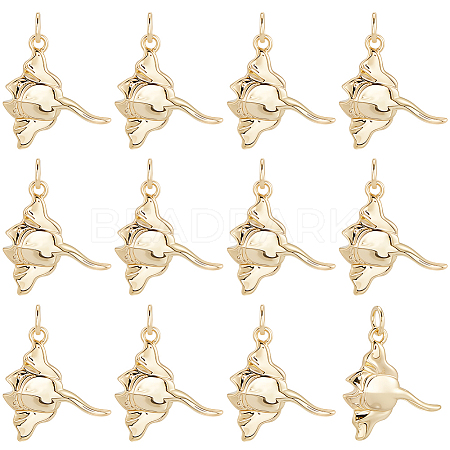 12Pcs Manta Ray Brass Pendants KK-BBC0019-77-1