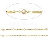 Real 18K Gold Plated Brass Flat Round & Bar Link Chains CHC-C001-08G-2