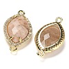 Natural & Synthetic Mixed Stone Faceted Horse Eye Connector Charms G-G181-07G-3